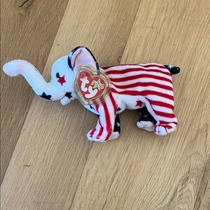 Ty Striped Elephant Plush with Stars 2000